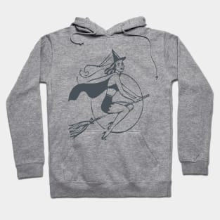 Halloween witch on a broom Hoodie